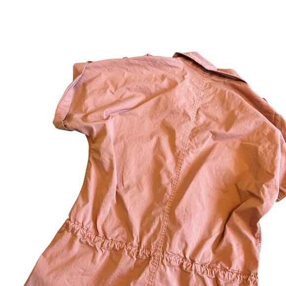 Pistola Coral Shorts Romper Short Sleeves Drawstring Waist Cotton Size Medium - Picture 9 of 10